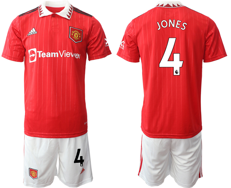 Men 2022-2023 Club Manchester United home Red #4 Adidas Soccer Jersey->manchester united jersey->Soccer Club Jersey